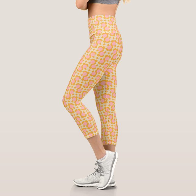 Leggings Capri Motif à fleurs géométrique circulaire du milieu du (Gauche)