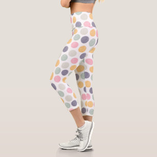 Leggings Capri motif à pois coloré pastel artistique