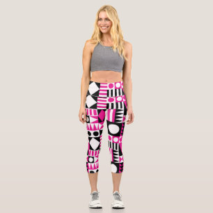 Leggings Capri Motif abstrait moderne du milieu du siècle.