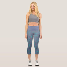Leggings Capri Motif bleu marbré