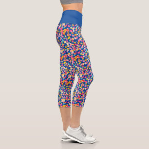 Leggings Capri Motif Carré Abstrait peint brillamment