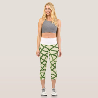 Leggings Capri ☘️ Motif Celtique Vert en Entrelacs 🍀