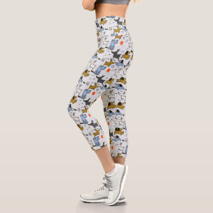 Leggings Capri Motif chien mignon Doodle