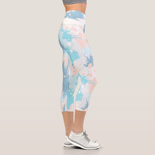 Leggings Capri Motif coloré à l'aquarelle (Droite)