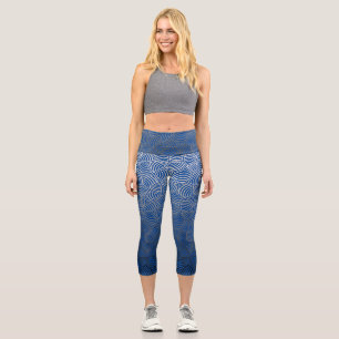 Leggings Capri Motif coque.04.w Bleu BG
