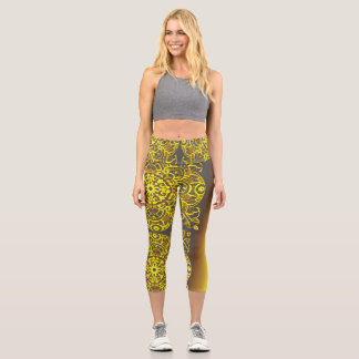 Leggings Capri motif d'art géométrique abstrait