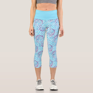 Leggings Capri Motif de baleine bleue