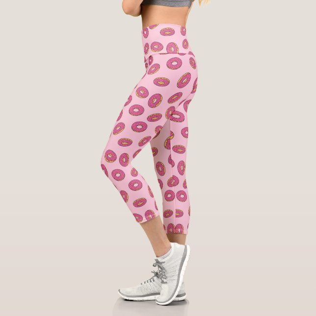 Leggings Capri Motif de beigne rose (Gauche)
