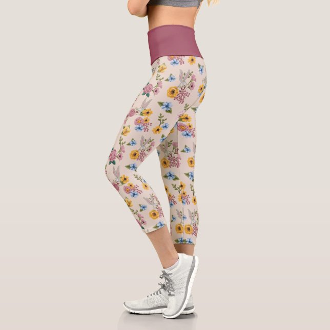 Leggings Capri Motif de broderie floral BUGS BUNNY™ (Gauche)