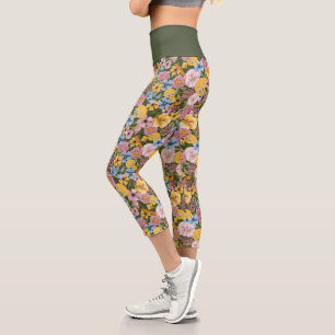 Leggings Capri Motif de broderie florale TWEETY™