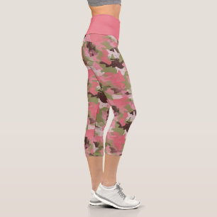 Leggings Capri Motif de camouflage vert Brown de kaki militaire r