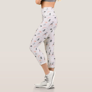 Leggings Capri Motif de chats à plume