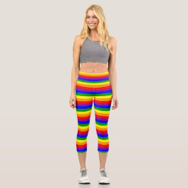 Leggings Capri Motif de couleurs arc-en-ciel LGBTQIA+