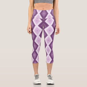 Leggings Capri Motif de diamant violet