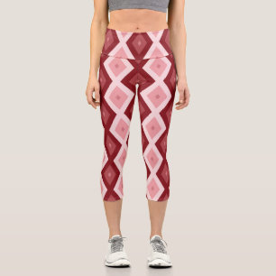 Leggings Capri Motif de diamants rouges