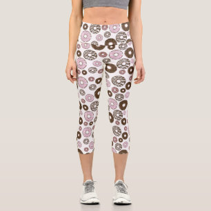 Leggings Capri Motif De Donuts, Donuts Roses, Donuts Brown