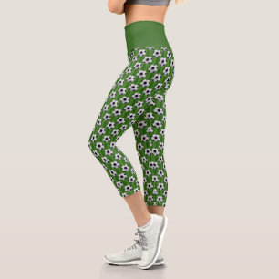 Leggings Capri Motif de football européen vert