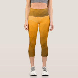 Leggings Capri Motif de maillage géométrique à dégradé orange