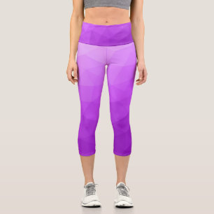 Leggings Capri Motif de maillage géométrique dégradé de lavande v
