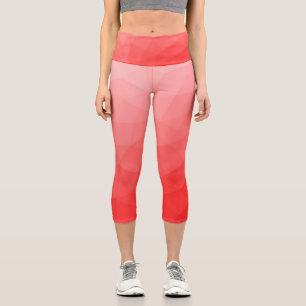 Leggings Capri Motif de maillage géométrique dégradé rouge