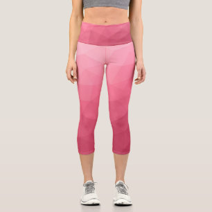 Leggings Capri Motif de maillage géométrique rose rose clair