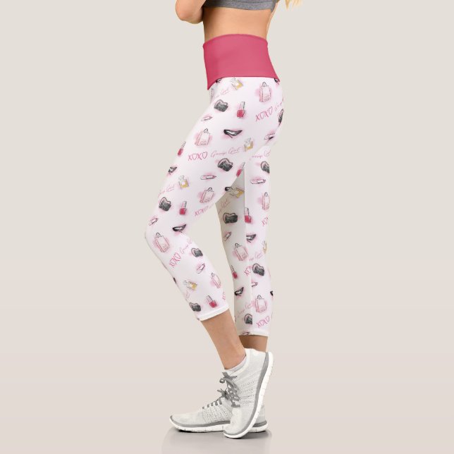 Leggings Capri Motif de maquillage pour filles Gossip (Gauche)