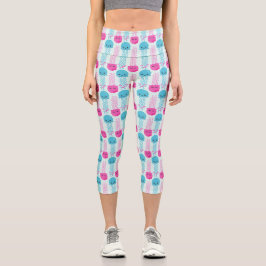Leggings Capri Motif de méduses, Mignonne méduse, Sea Animaux