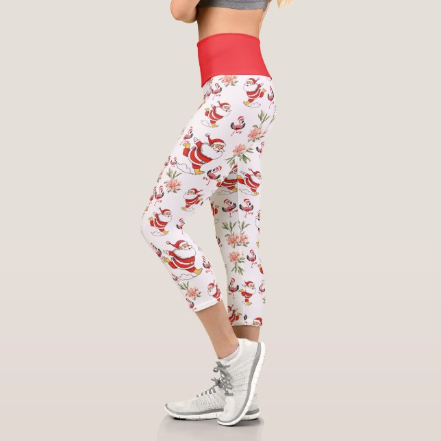 Leggings Capri Motif de Noël (Gauche)