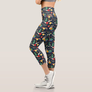 Leggings Capri Motif de Noël rétro