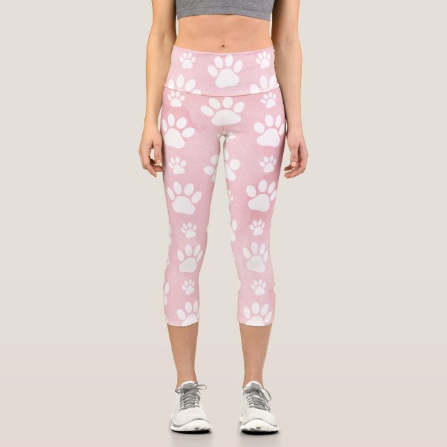 Leggings Capri Motif De Pâtes, Patrouilles Blanches, Aquarelles,  (Recto)