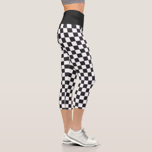 Leggings Capri Motif de tableau de bord noir et blanc