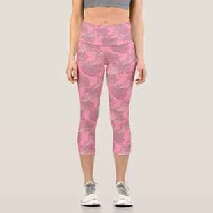 Leggings Capri Motif de tigre de la Jungle rose