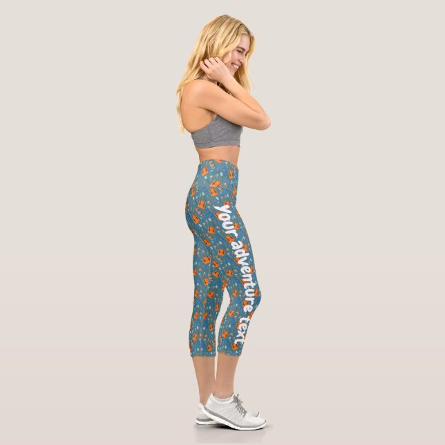 Leggings Capri Motif d'équipement extérieur personnalisé (Droite)
