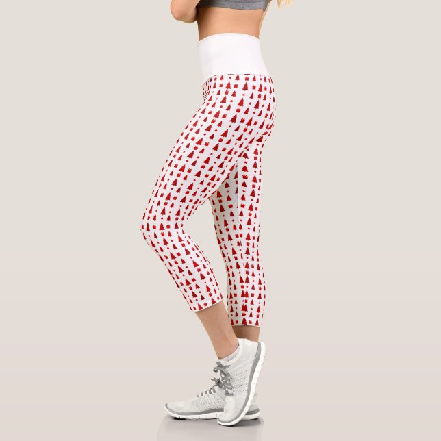 Leggings Capri Motif des arbres et cadeaux de Noël (Gauche)