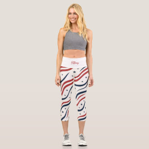 Leggings Capri Motif d'étoiles USA moderne Vêtements actifs pou