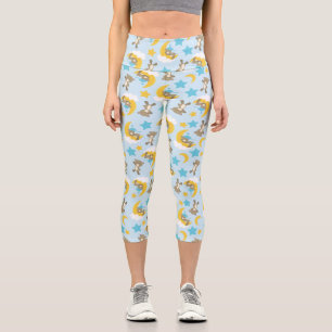 Leggings Capri Motif D'Ours, Mignonnes Ours, Nounours, Étoiles