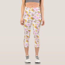 Leggings Capri Motif D'Ours, Nounours, Mignons Ours, Étoiles