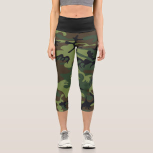 Leggings Capri Motif du Camouflage Vert, Motif militaire, Armée