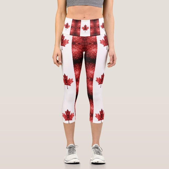 Leggings Capri Motif du drapeau du Canada (Recto)