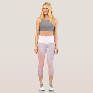 Leggings Capri Motif fantaisiste de fleurs sauvages à l'aquarelle