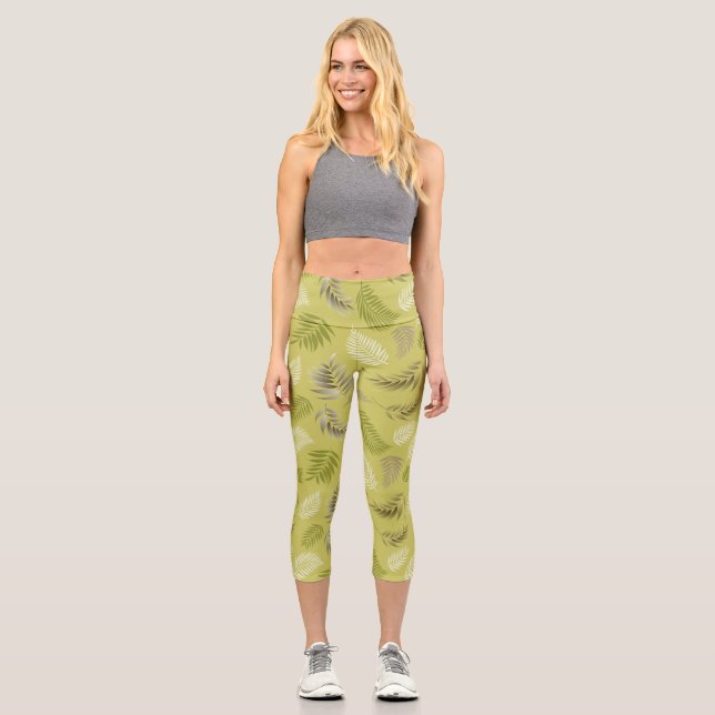 Leggings Capri Motif Feuille tropical 17 (Recto)