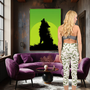 Leggings Capri Motif Feuille verte avec texte et logo personnalis
