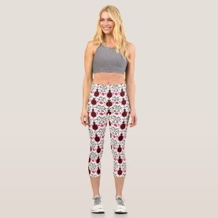 Leggings Capri Motif floral sans couture de coccinelle mignonne
