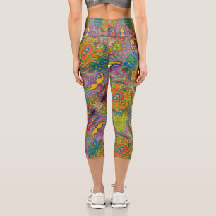 Leggings Capri motif funky rétro
