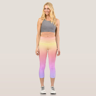 Leggings Capri motif géométrique abstrait cool jaune chaud