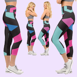 Leggings Capri Motif géométrique coloré