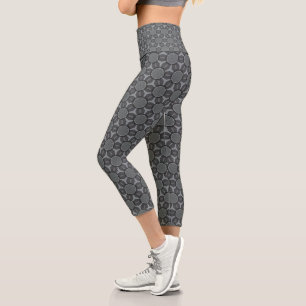 Leggings Capri Motif géométrique gris acier