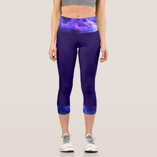 Leggings Capri Motif nuages violets foncés