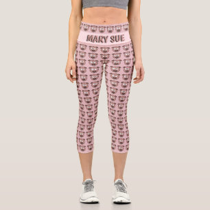 Leggings Capri Motif Pig Face personnalisé