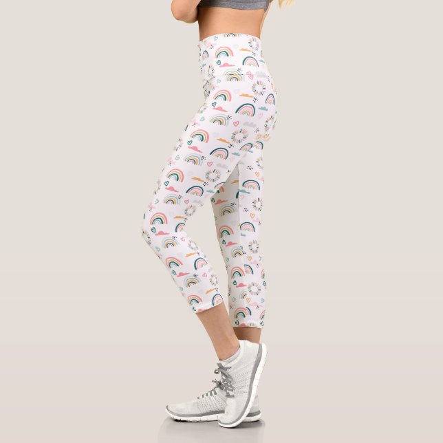 Leggings Capri Motif Rainbows & Hearts (Gauche)